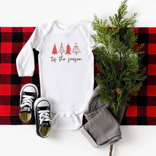 Tis The Season Trees | Baby Long Sleeve Onesie