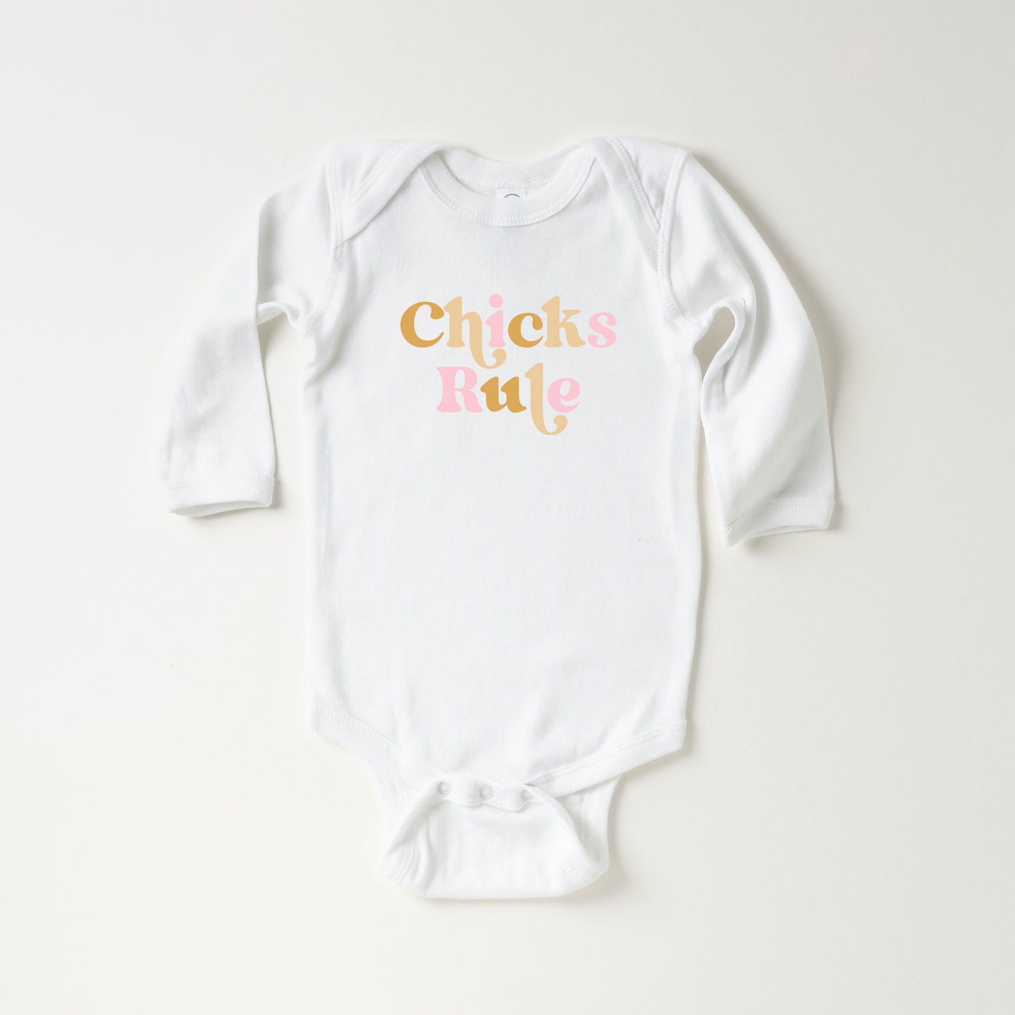 Chicks Rule Colorful | Baby Long Sleeve Onesie