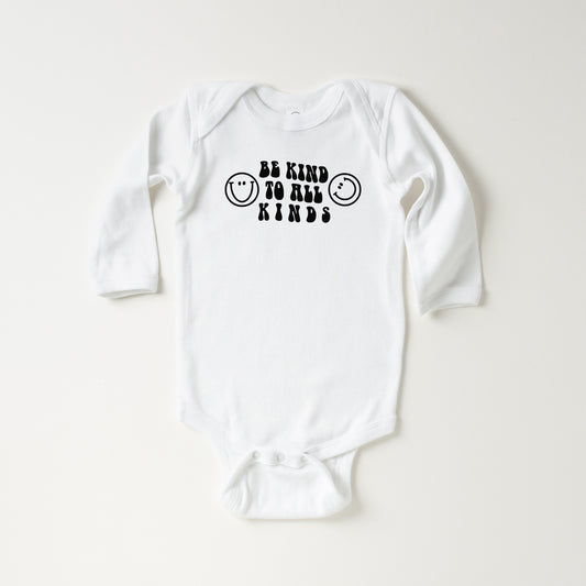 Be Kind To All Kinds | Baby Long Sleeve Onesie