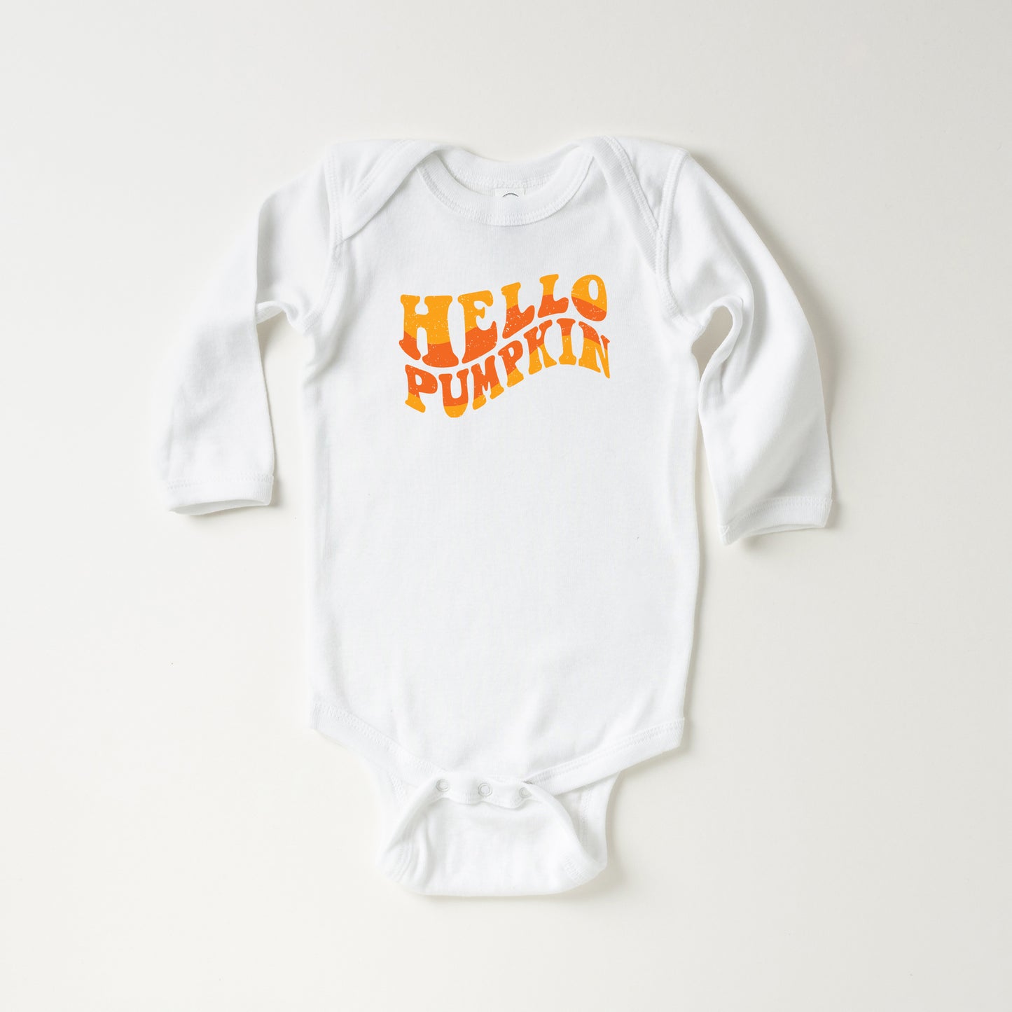 Hello Pumpkin Wavy | Baby Long Sleeve Onesie