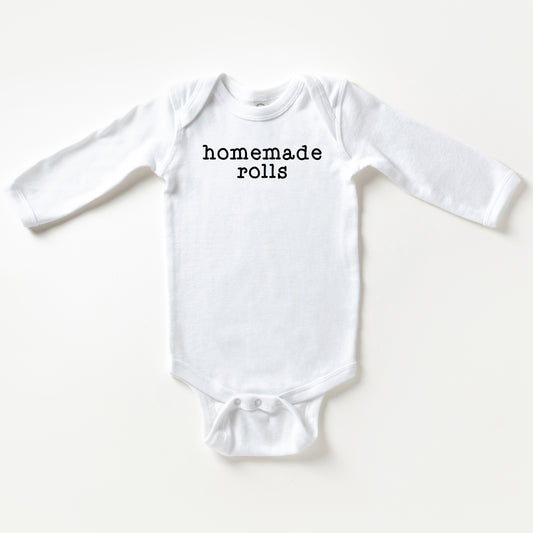 Homemade Rolls Typewriter | Baby Long Sleeve Onesie