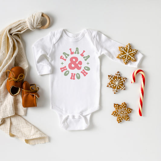 Fa La La And Ho Ho Ho | Baby Long Sleeve Onesie