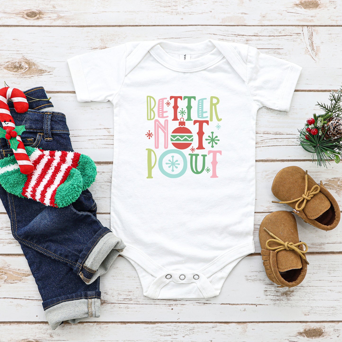 Better Not Pout Colorful | Baby Onesie