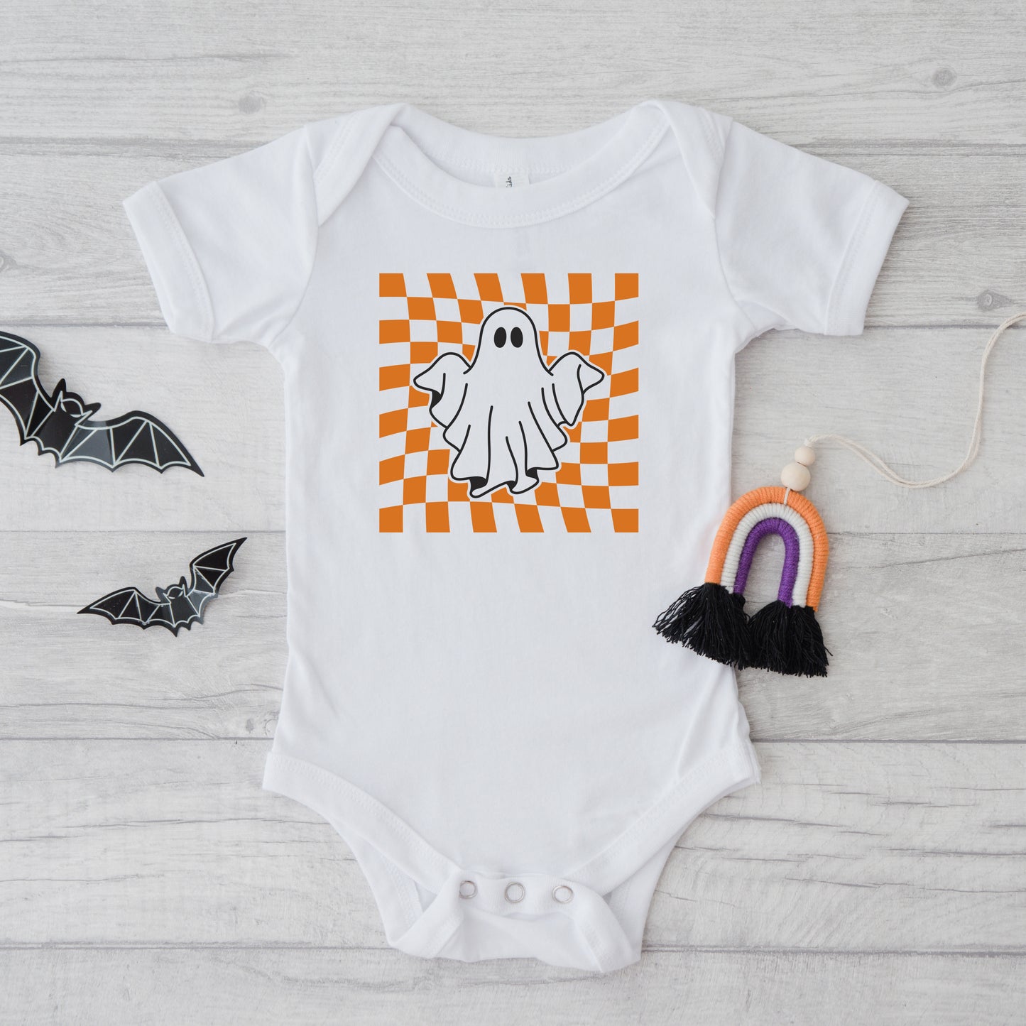 Checkered Ghost | Baby Onesie