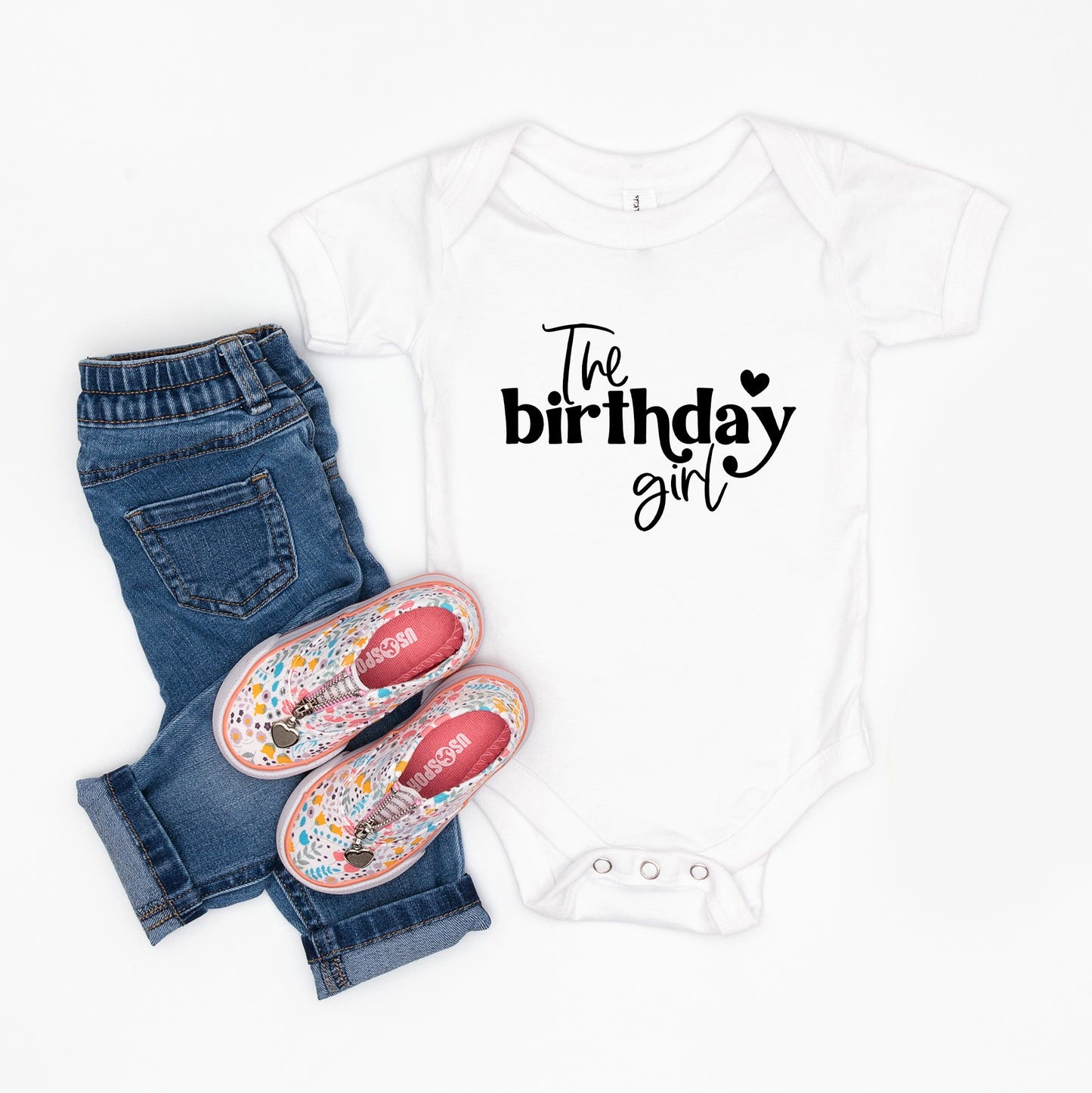 The Birthday Girl Heart | Baby Onesie