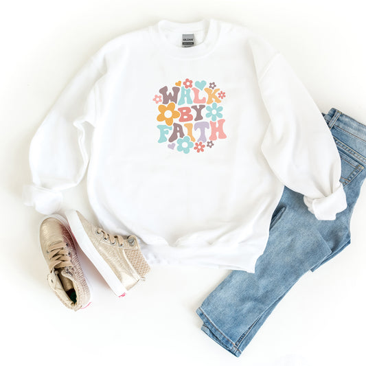 Walk By Faith Flowers | Youth Sweatshirt