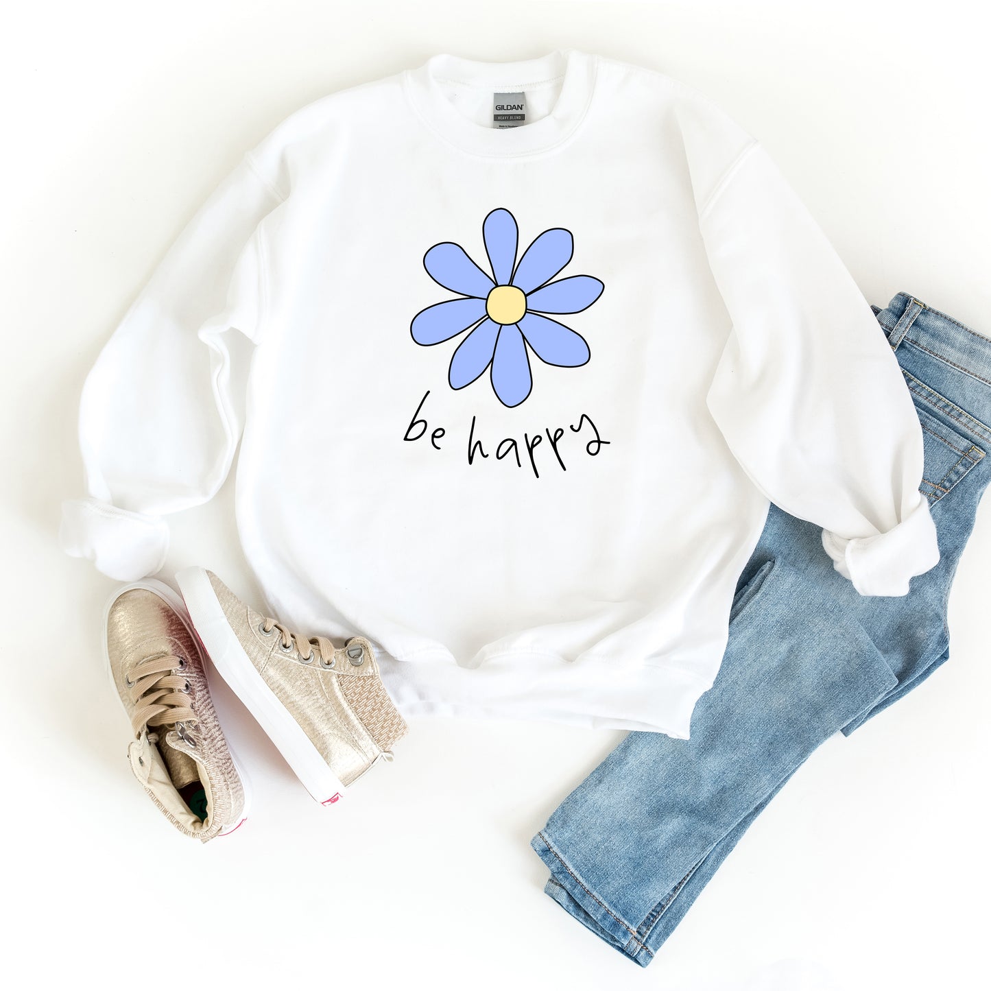 Be Happy Flower | Youth Sweatshirt
