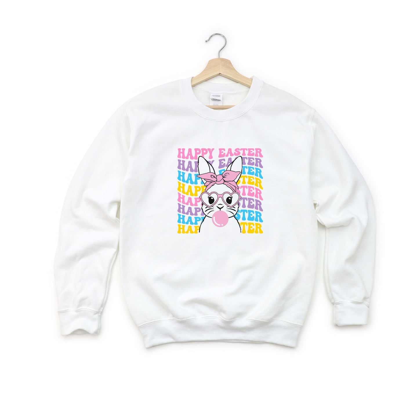 Bubble Gum Bunny Wavy | Youth Sweatshirt