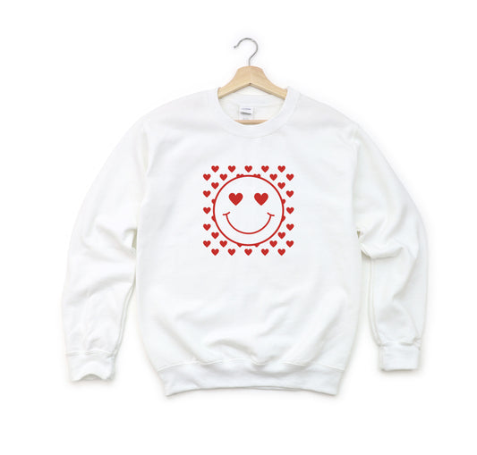 Smiley Face Hearts | Youth Sweatshirt