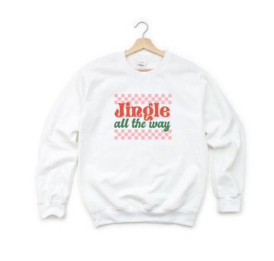 Jingle All The Way Checkered | Youth Sweatshirt