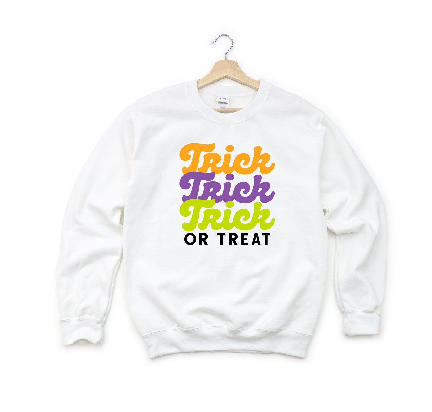 Trick Or Treat Colorful Stacked | Youth Sweatshirt