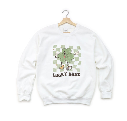 Lucky Dude Checkered | Youth Sweatshirt