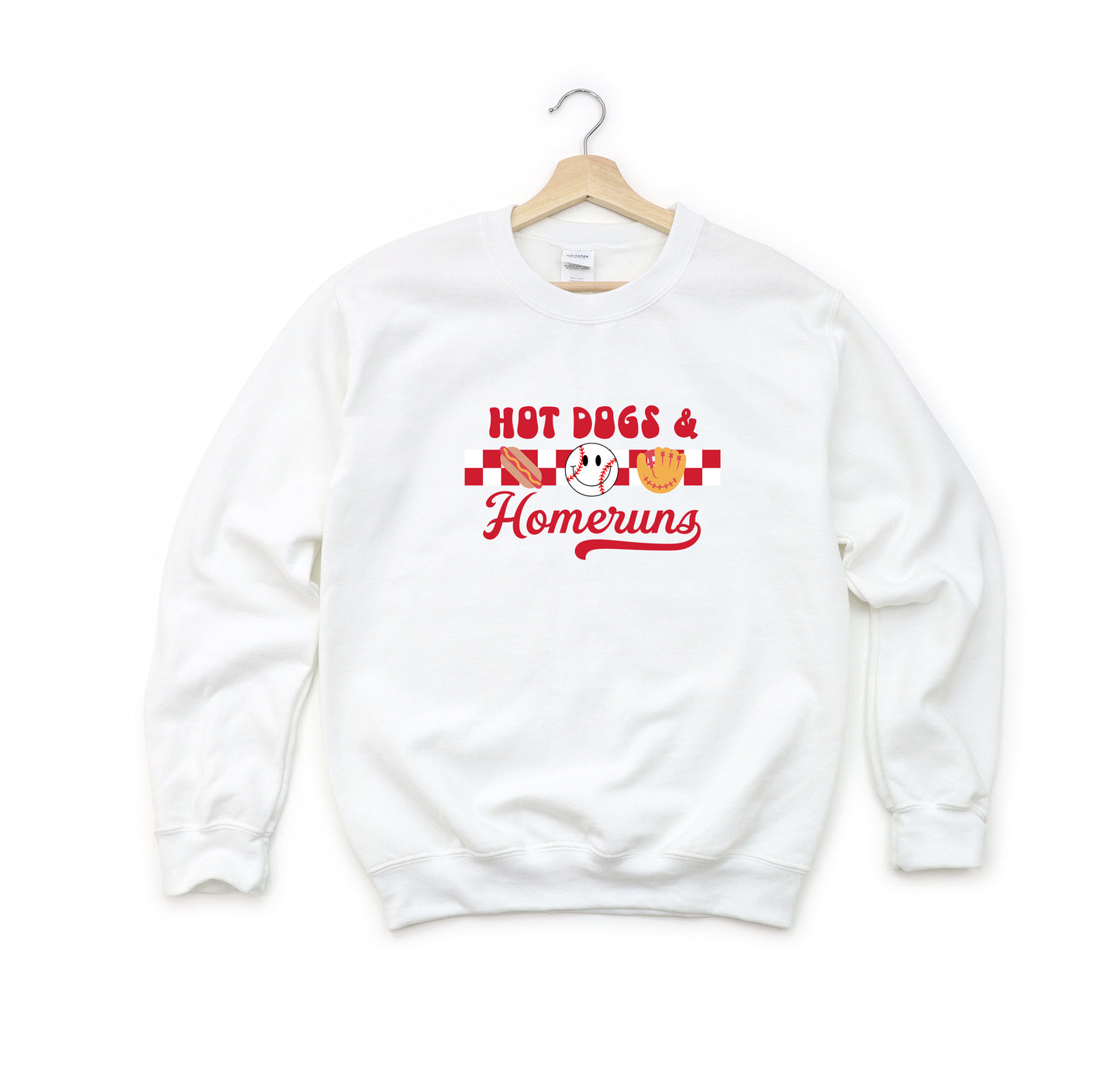 Hot Dogs and Home Runs Smiley Face | Youth Sweatshirt