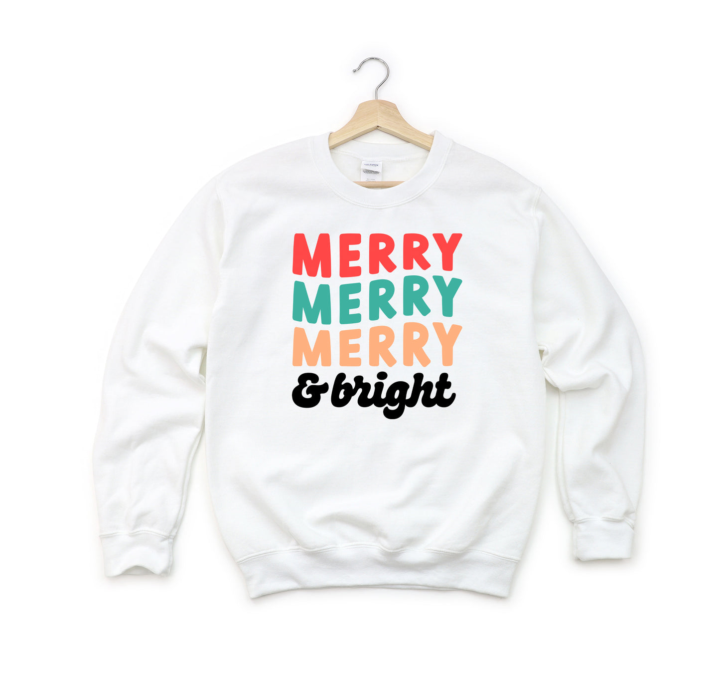 Merry And Bright Stacked | Youth Sweatshirt