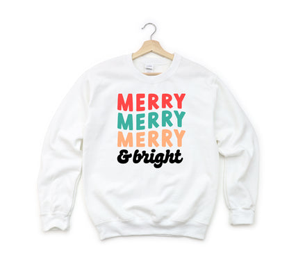 Merry And Bright Stacked | Youth Sweatshirt