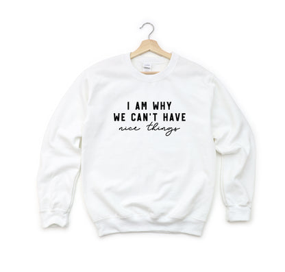 Can't Have Nice Things Cursive | Youth Sweatshirt