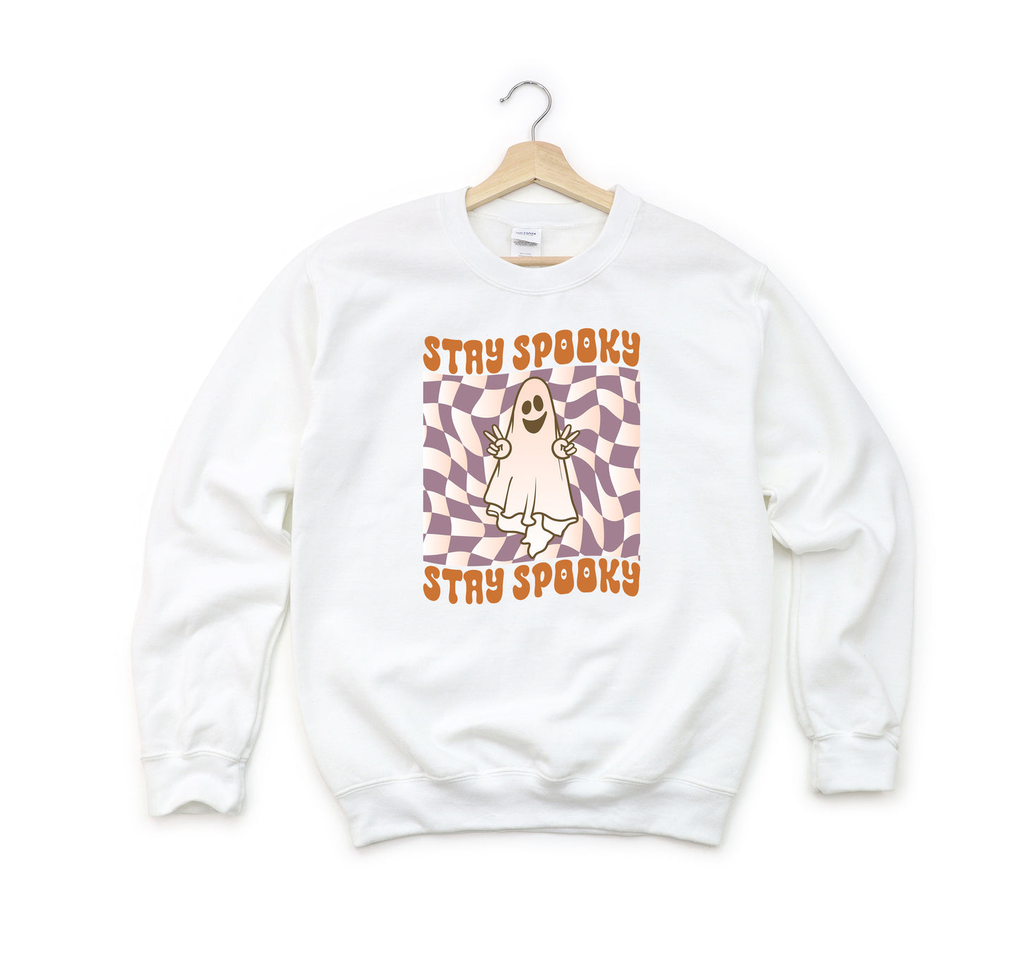 Checkered Stay Spooky Ghost | Youth Sweatshirt