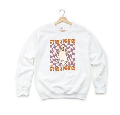 Checkered Stay Spooky Ghost | Youth Sweatshirt