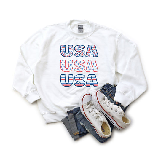 USA Stacked Colorful | Youth Sweatshirt