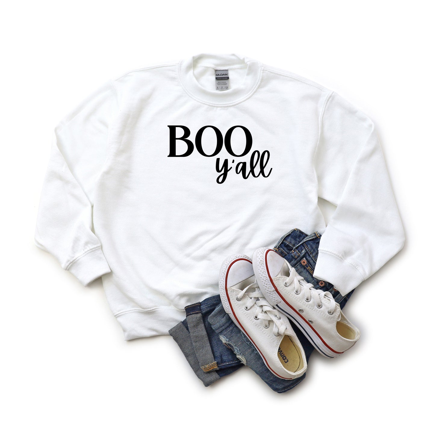 Boo Y'all Cursive | Youth Sweatshirt