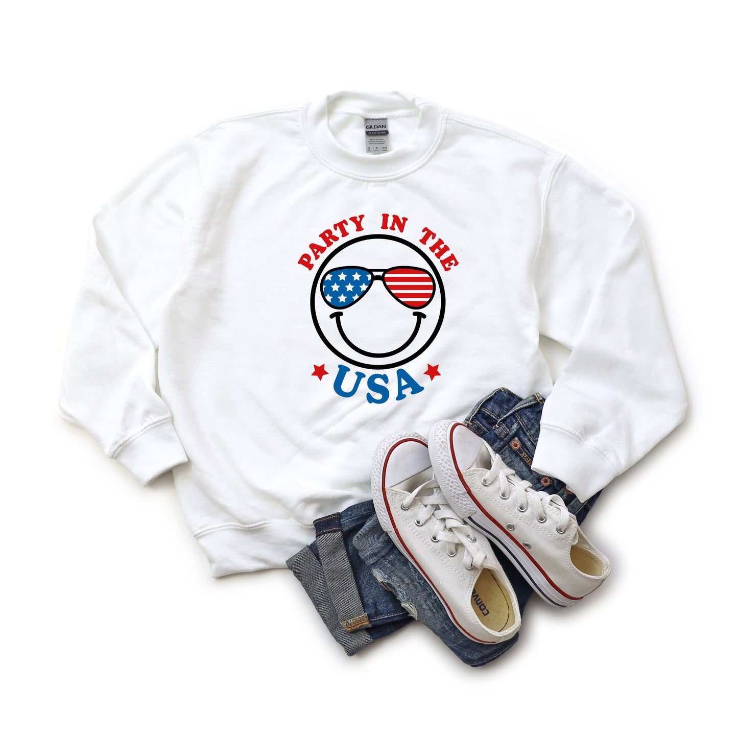 Party In The USA Smiley Face | Youth Sweatshirt