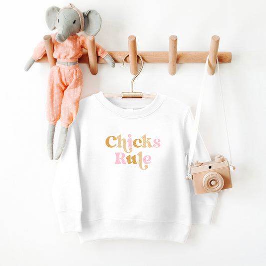 Chicks Rule Colorful | Toddler Sweatshirt