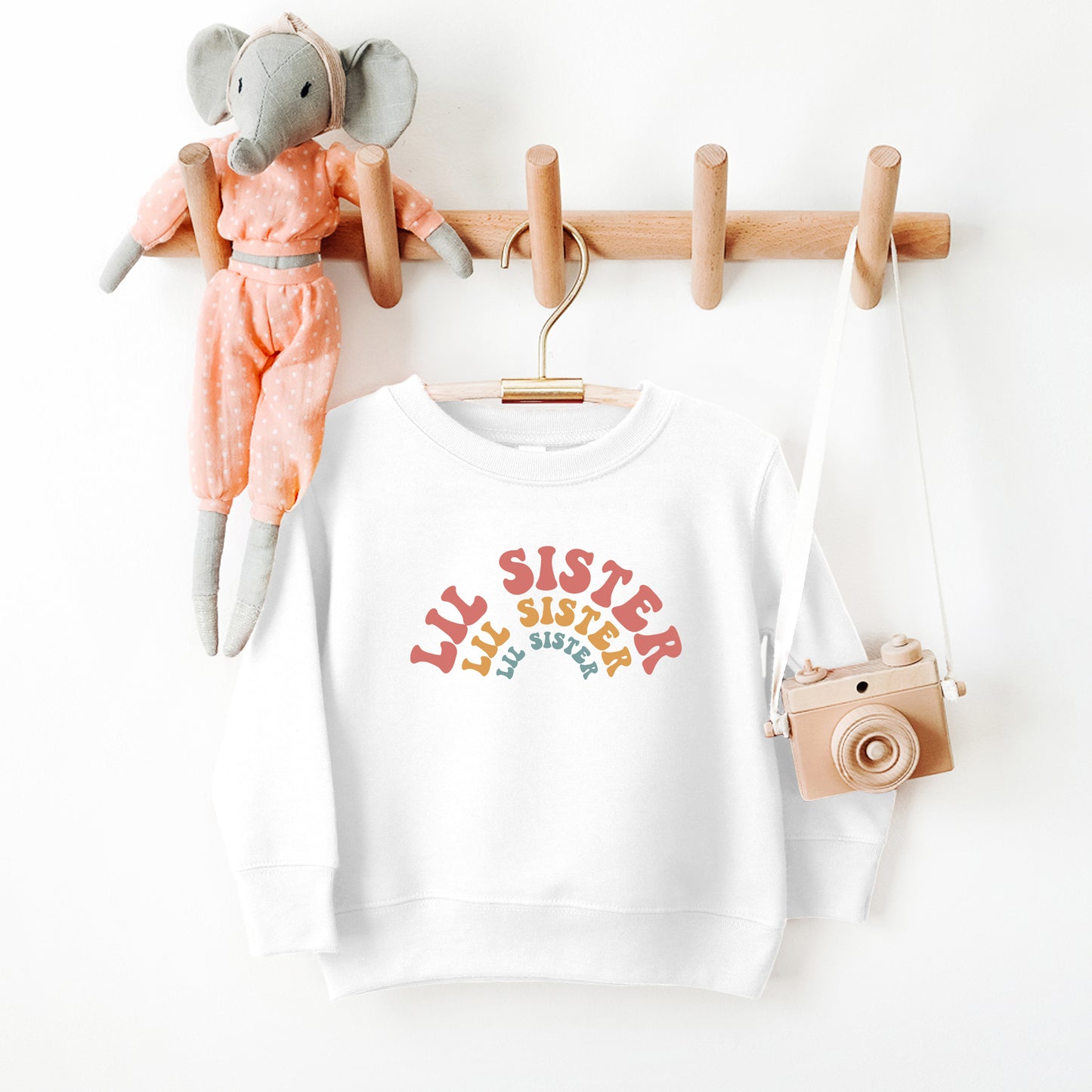 Lil Sister Stacked Curved | Youth Sweatshirt