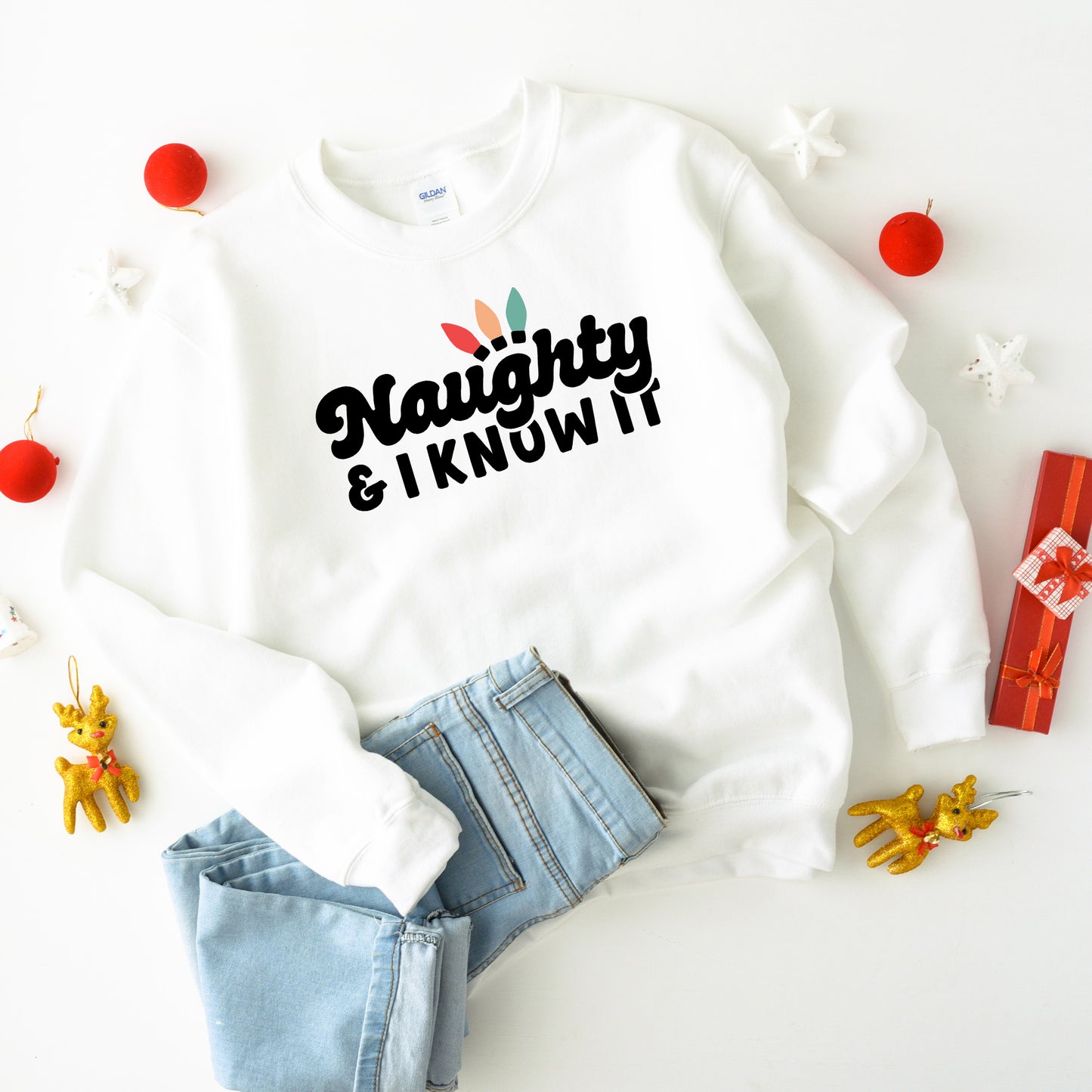 Naughty And I Know It Lights | Youth Sweatshirt