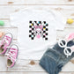 Checkered Groovy Bunny | Toddler Short Sleeve Crew Neck