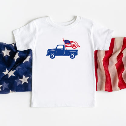 Truck With Flag | Youth Short Sleeve Crew Neck