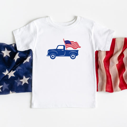 Truck With Flag | Youth Short Sleeve Crew Neck