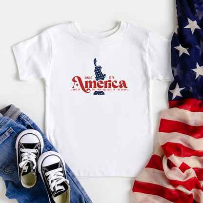 America Statue | Toddler Short Sleeve Crew Neck