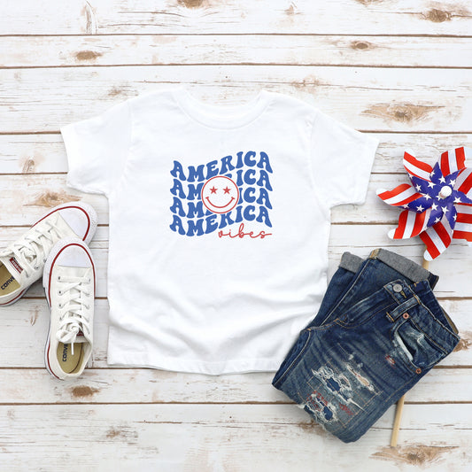 America Vibes Stacked | Toddler Short Sleeve Crew Neck