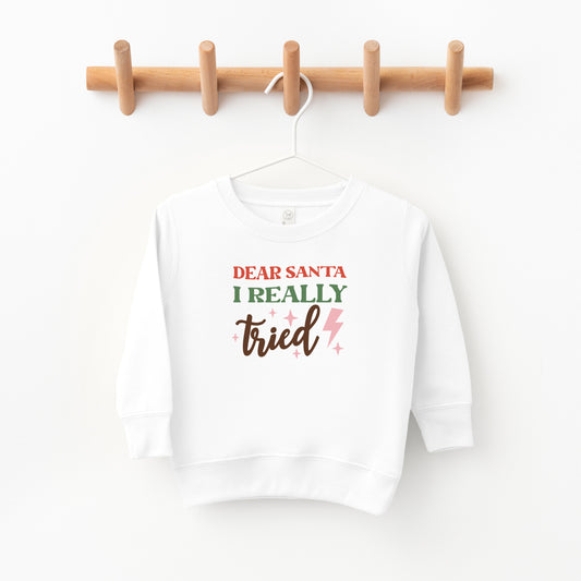 Dear Santa I Really Tried | Toddler Sweatshirt