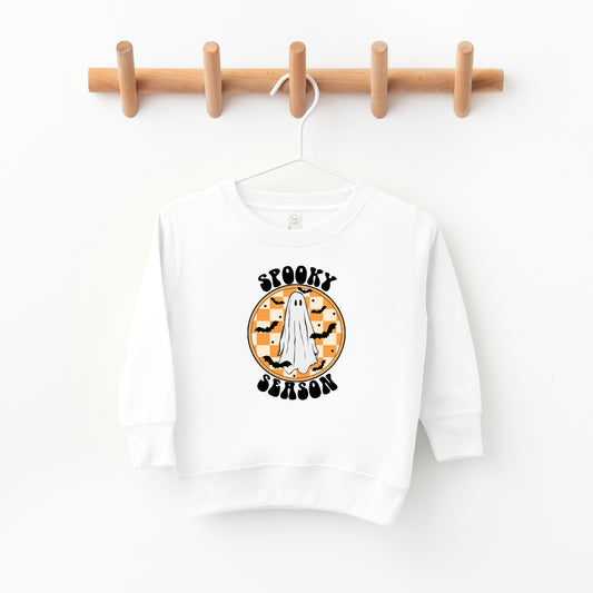 Spooky Season Checkered Ghost | Toddler Sweatshirt