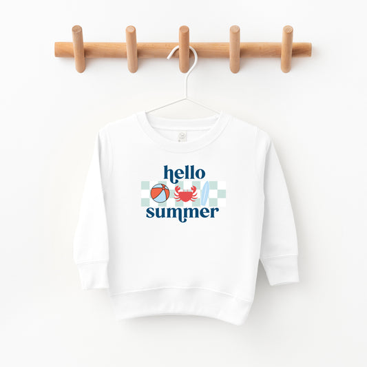 Hello Summer Checkered | Toddler Sweatshirt