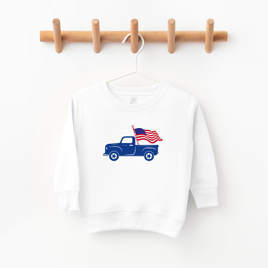 Truck With Flag | Toddler Sweatshirt