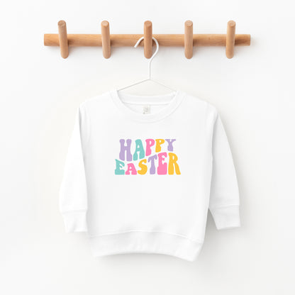 Happy Easter Wavy Colorful | Toddler Sweatshirt