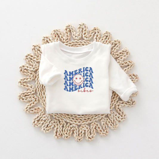 America Vibes Stacked | Toddler Sweatshirt