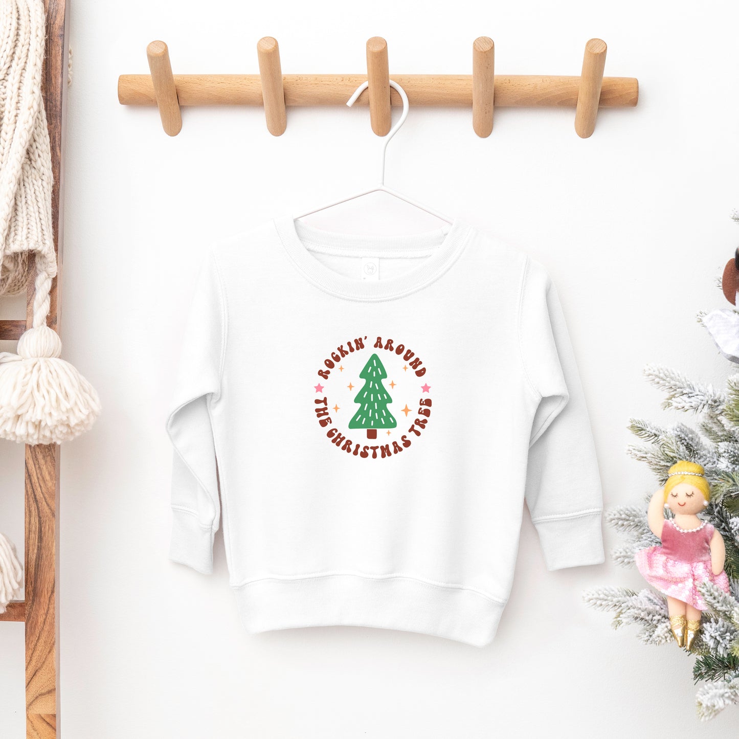 Retro Rockin Around Tree | Toddler Sweatshirt