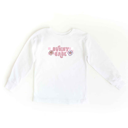 Bunny Babe Flowers | Toddler Long Sleeve Tee