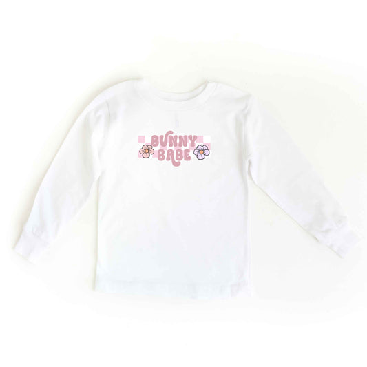 Bunny Babe Flowers | Toddler Long Sleeve Tee