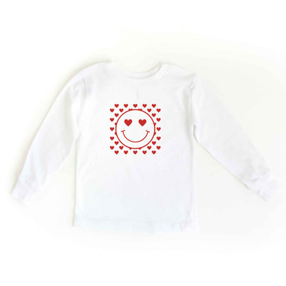 Smiley Face Hearts | Toddler Long Sleeve Tee
