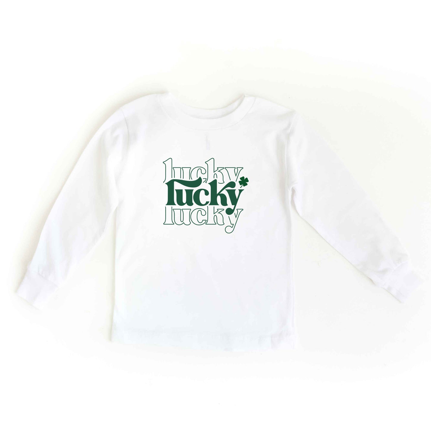 Lucky Clover Stacked | Toddler Long Sleeve Tee