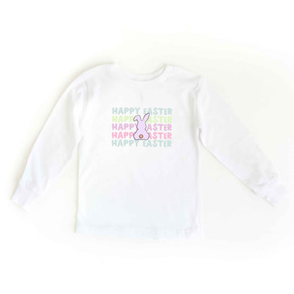 Pastel Happy Easter Stacked | Youth Long Sleeve Tee