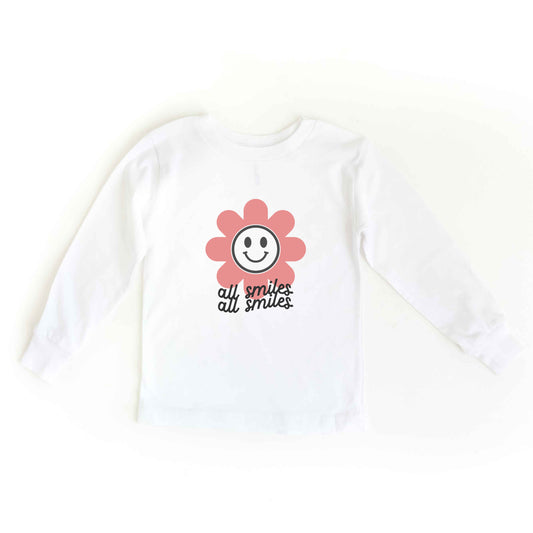 All Smiles Flower | Toddler Long Sleeve Tee