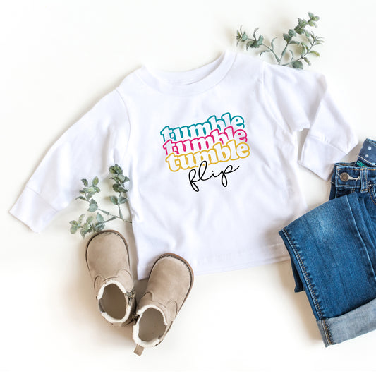 Tumble Flip Stacked | Youth Long Sleeve Tee