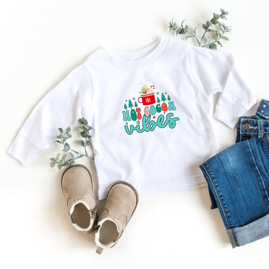 Retro Hot Cocoa Vibes | Toddler Long Sleeve Tee