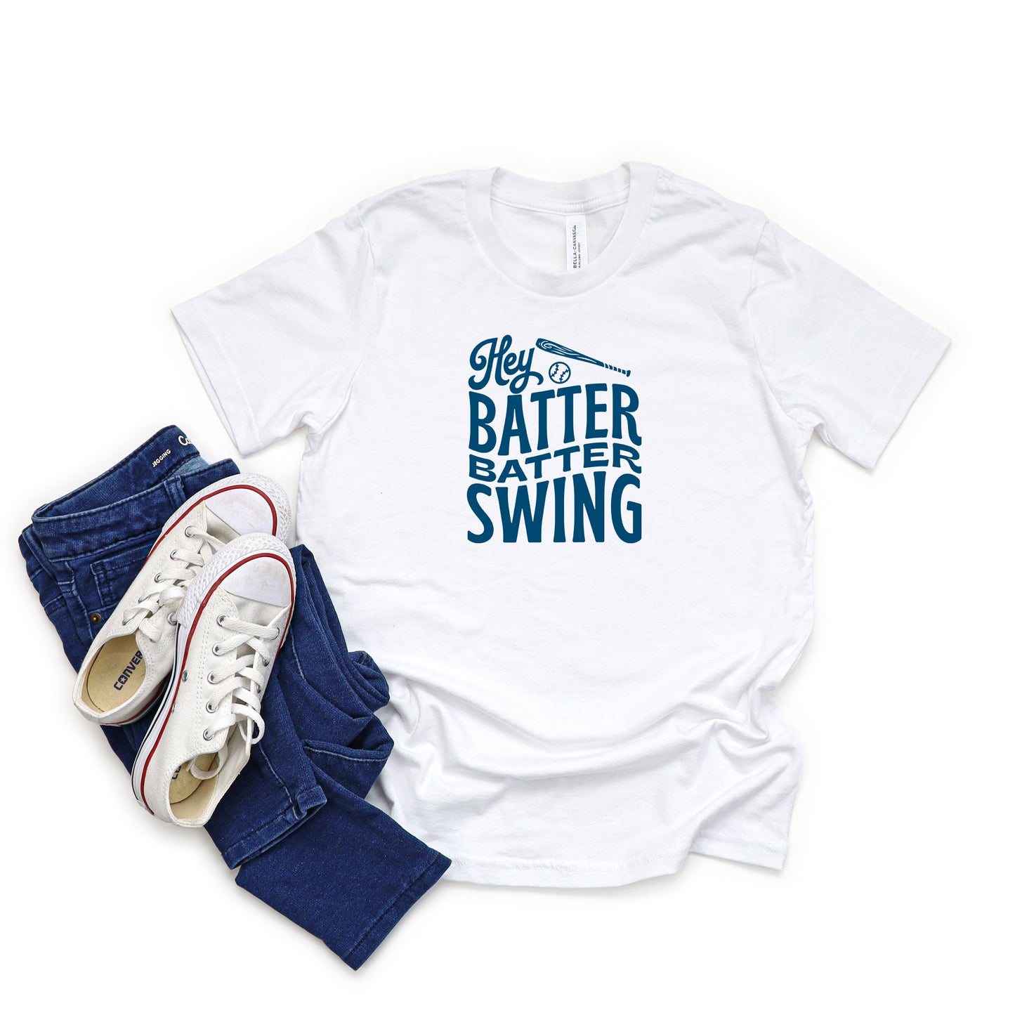 Hey Batter Batter Wavy | Youth Short Sleeve Crew Neck