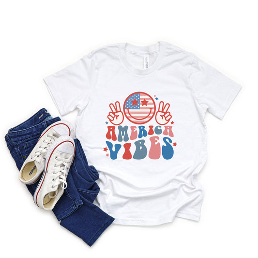 America Vibes Peace Signs | Youth Short Sleeve Crew Neck